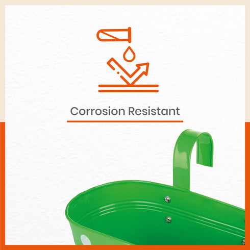 ARA Hanging Metal Pot Holders / Planters for Home / Balcony / Garden | Green